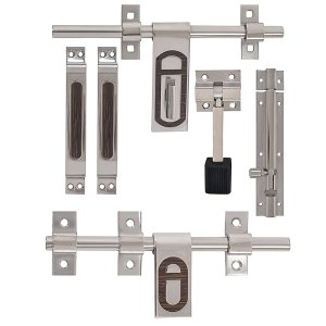 Klaxon Alloy Steel Silver Sparrow Door & Bath Fittings